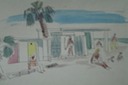 Cabanas (Pen & Ink & Watercolor)  1940-50's