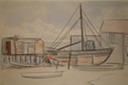 Dry dock Provincetown, Mass  Watercolor  1933