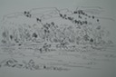 River Crossing Western Art ( Pen & Ink) 1957-59