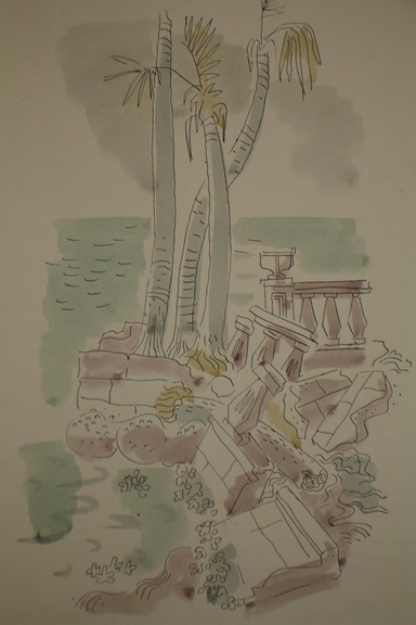 Falling Seawall (Pen & Ink & Watercolor)