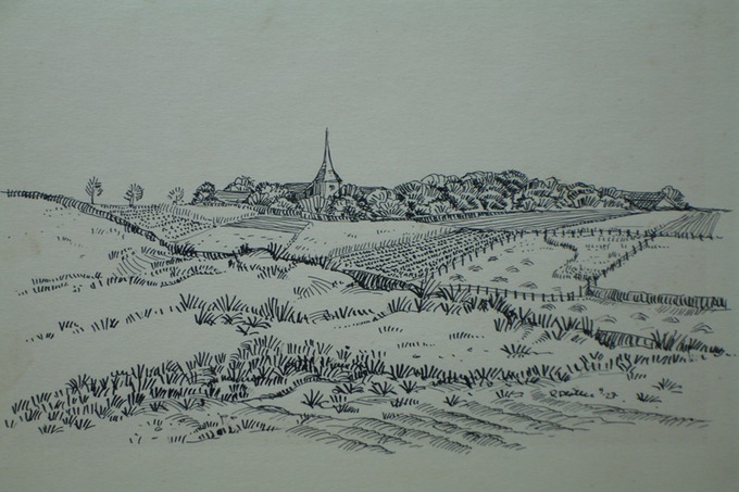 Fields & Church Steeple Germany 1927