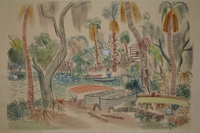 Fishing Camp Braden River (Watercolor) 1940-50's