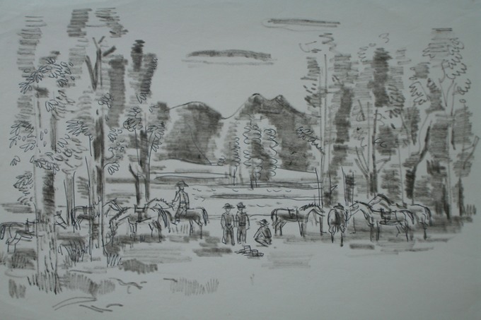Gathering (Pen & Ink & Felt Pen) 1957-59