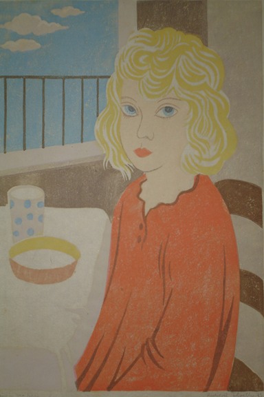 Girl in Red Dress (Silkscreen) 1933