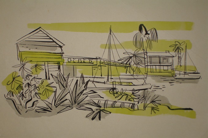 Landing (Watercolor) 1940-50's