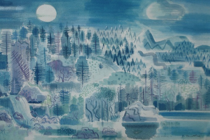 Moonlight Landscape (Watercolor) 1957-59