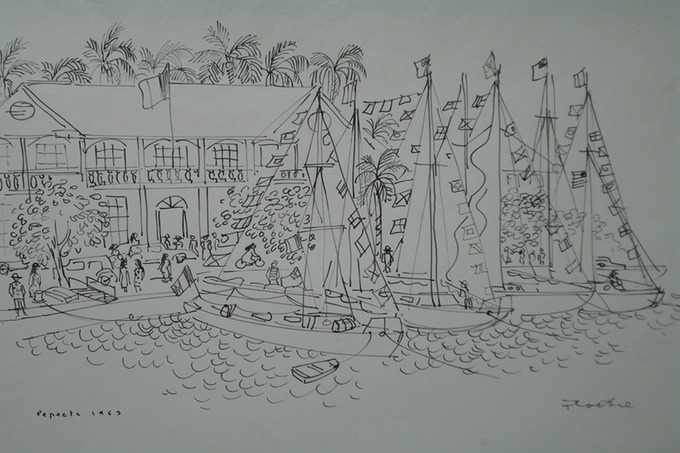 Papeete, Tahiti (Pen & Ink)